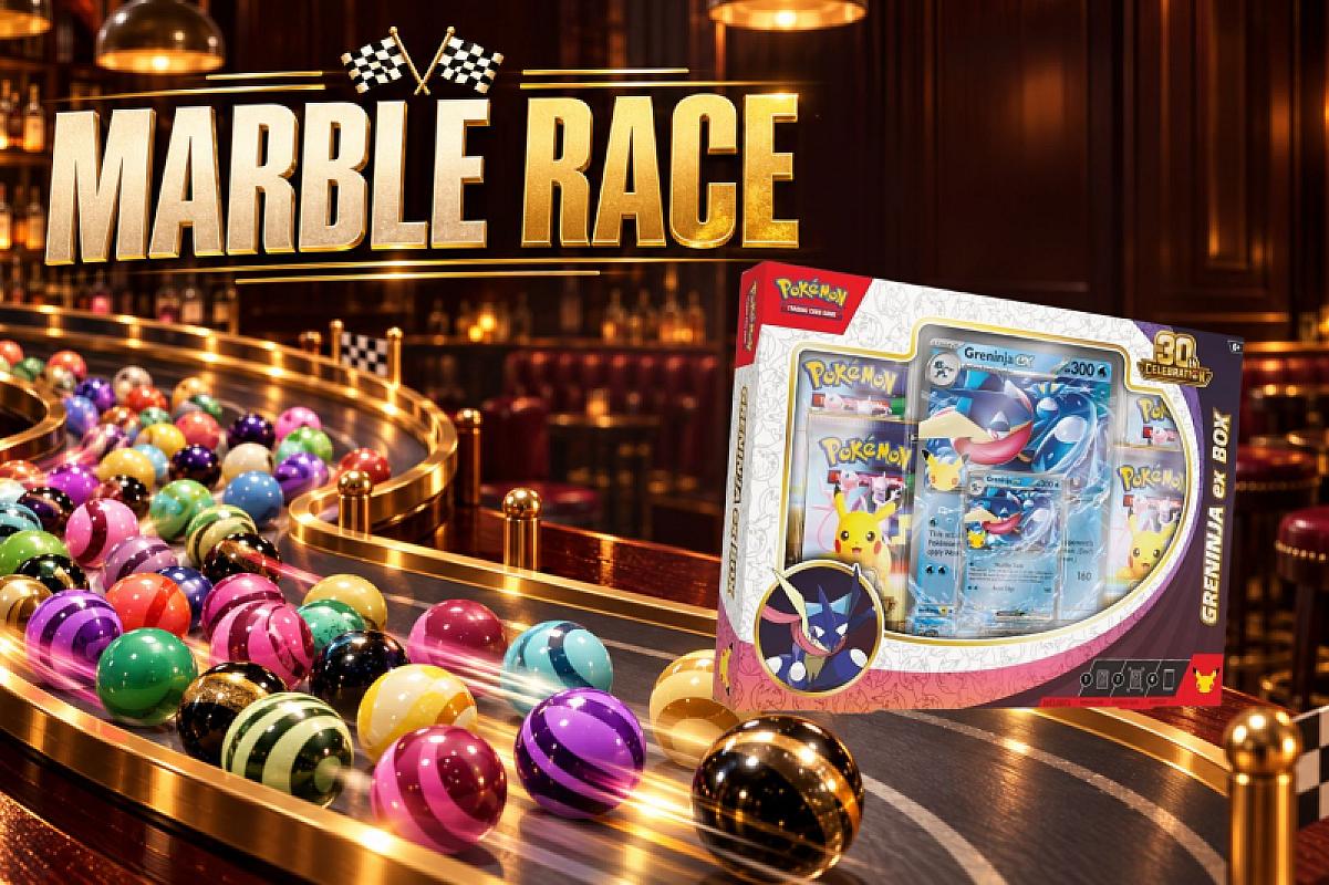 MARBLE RACE - Pokemon 30th Celebration Greninja ex Box - 1 WINNER