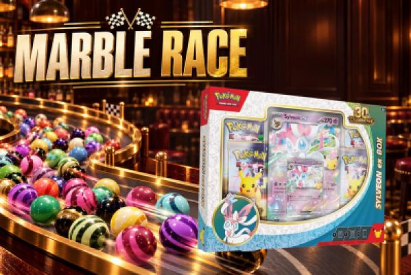 MARBLE RACE - 30th Anniversary Pokemon Celebrations Sylveon Ex Box - 1 WINNER