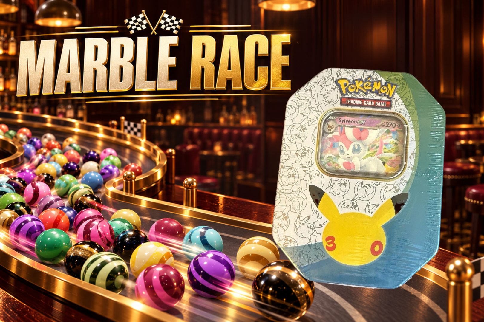 RACE 1 - Pokémon 30th Anniversary Sylveon EX Tin - 1 WINNER