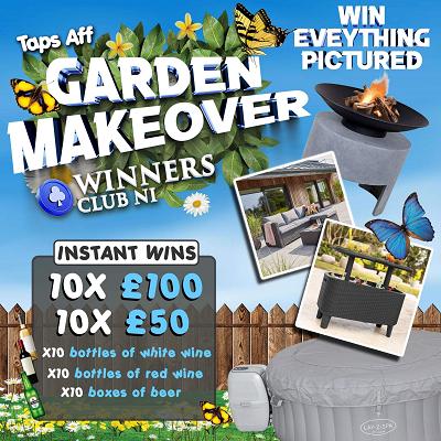 TAPS AFFF GARDEN MAKEOVER, 50 INSTANTS TO BE FOUND, LOW TICKETS, 20P ENTRY