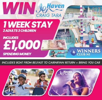 WIN A STAY AT HAVEN CRAIG TARA PLUS £1,000 SPENDING MONEY, CAR AND BOAT RETURN INCLUDED