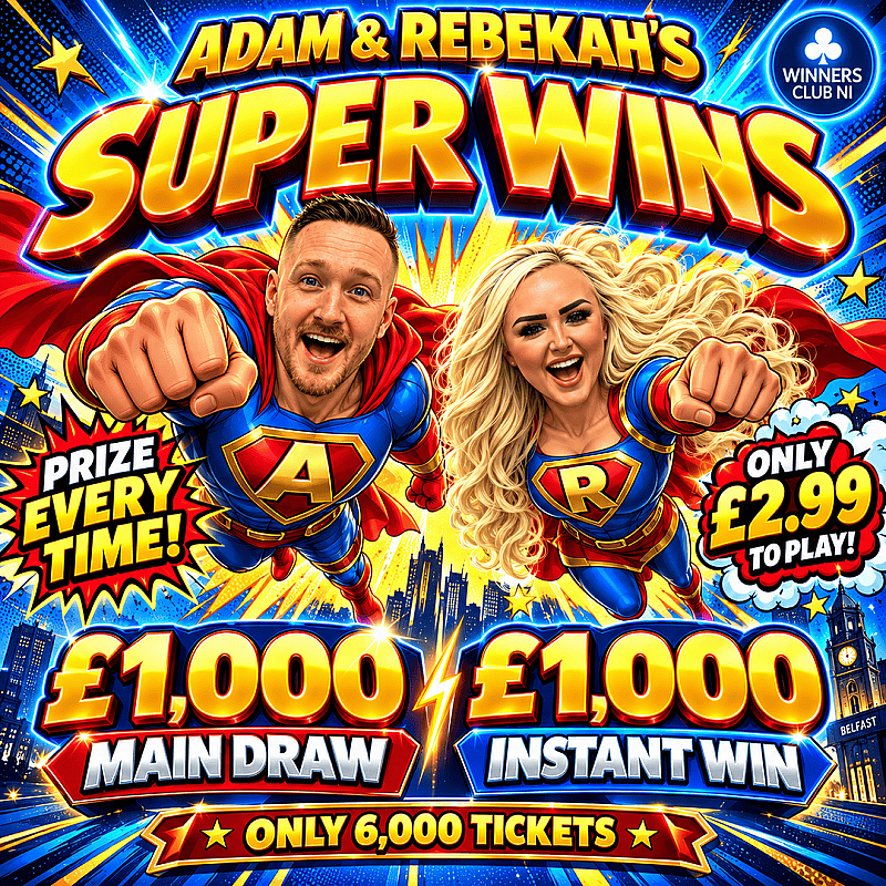 💥🦸🏼‍♂️ **ADAM & REBEKAH’S SUPER WINS!** 🦸🏼‍♀️💥 🎟️ **EVERY TICKET’S A WINNER!** 😏💸 ⚡ **WIN UP TO £1,000 INSTANTLY + £1,000 MAIN PRIZE!** 🏆🔥 **NO BLANKS… NO LOSING… JUST SUPER WIN AFTER SUPER WIN! 😂💰💥**