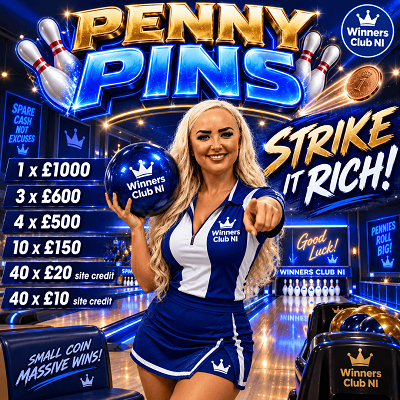 🎉🎳 REBEKAH’S PENNY PINS! 🎳🎉 💥 PENNIES TO PLAY • £1,000 MAIN PRIZE 🏆 • WIN UP TO £1,000 INSTANTLY! 💷⚡ BIG WINS FOR TINY PENNIES! 🤯🔥