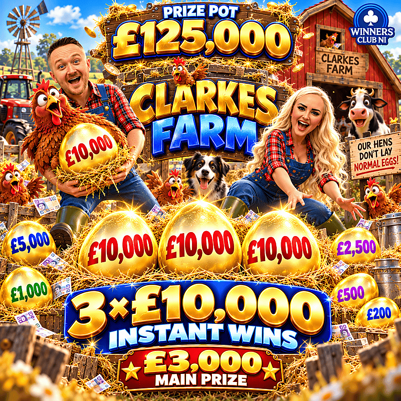 CLARKES FARM 🐄🚜 — £10,000 INSTANTS UP FOR GRABS, A £3,000 MAIN PRIZE & LOADS OF MASSIVE INSTANT WINS WAITING TO BE HARVESTED! 👀💸