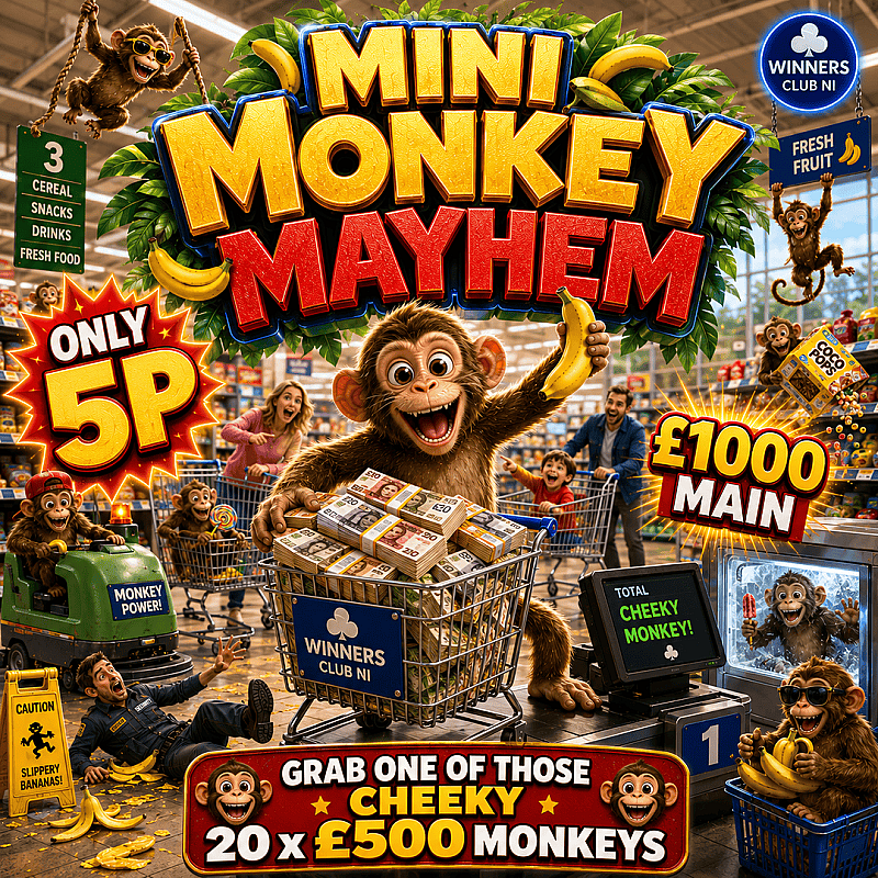 🐵 MINI MONKEY MAYHEM! GO BANANAS FOR 20 x £500 INSTANT WINS & A CHEEKY £1000 MAIN PRIZE! 🍌💷