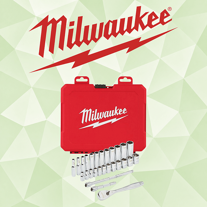Milwaukee 1/4" Socket Set 28 Piece Metric